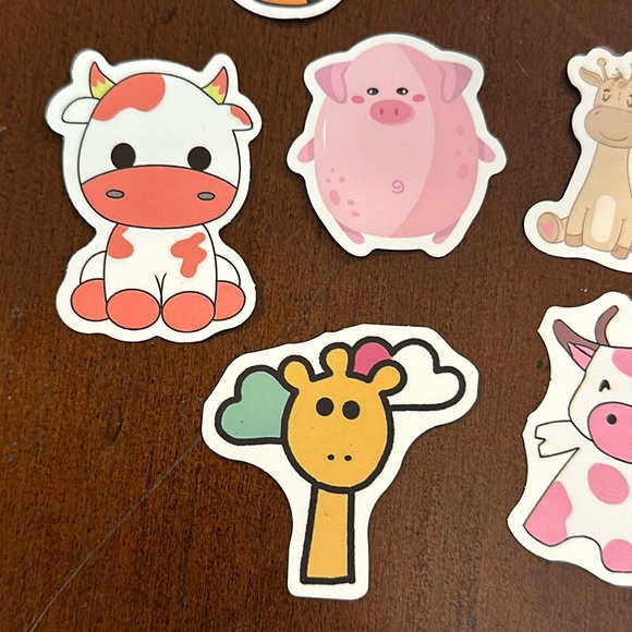 NEW Set of 8 cute animal stickers - farm zoo - Picture 6 of 6